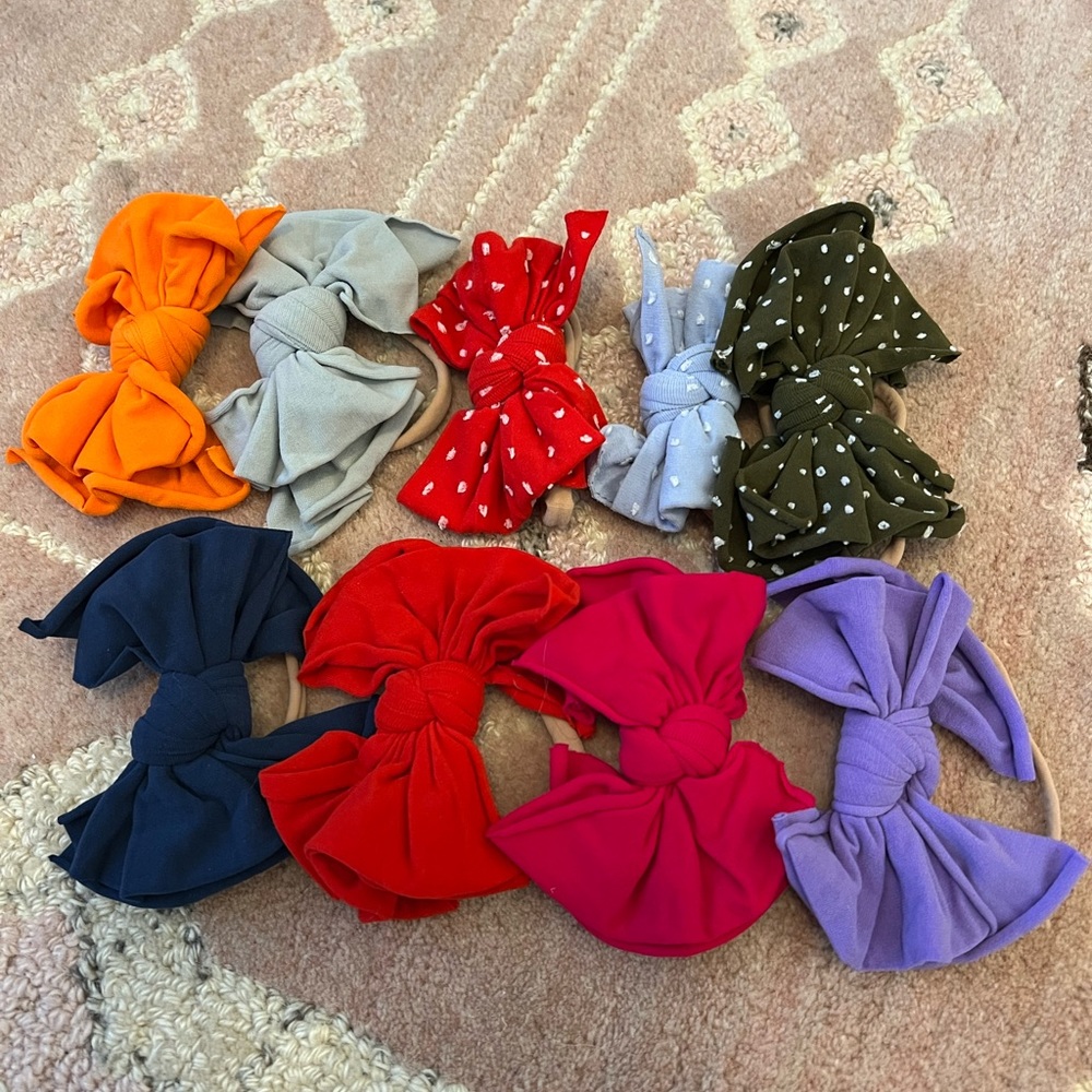 Baby bling set of 9 headband bows